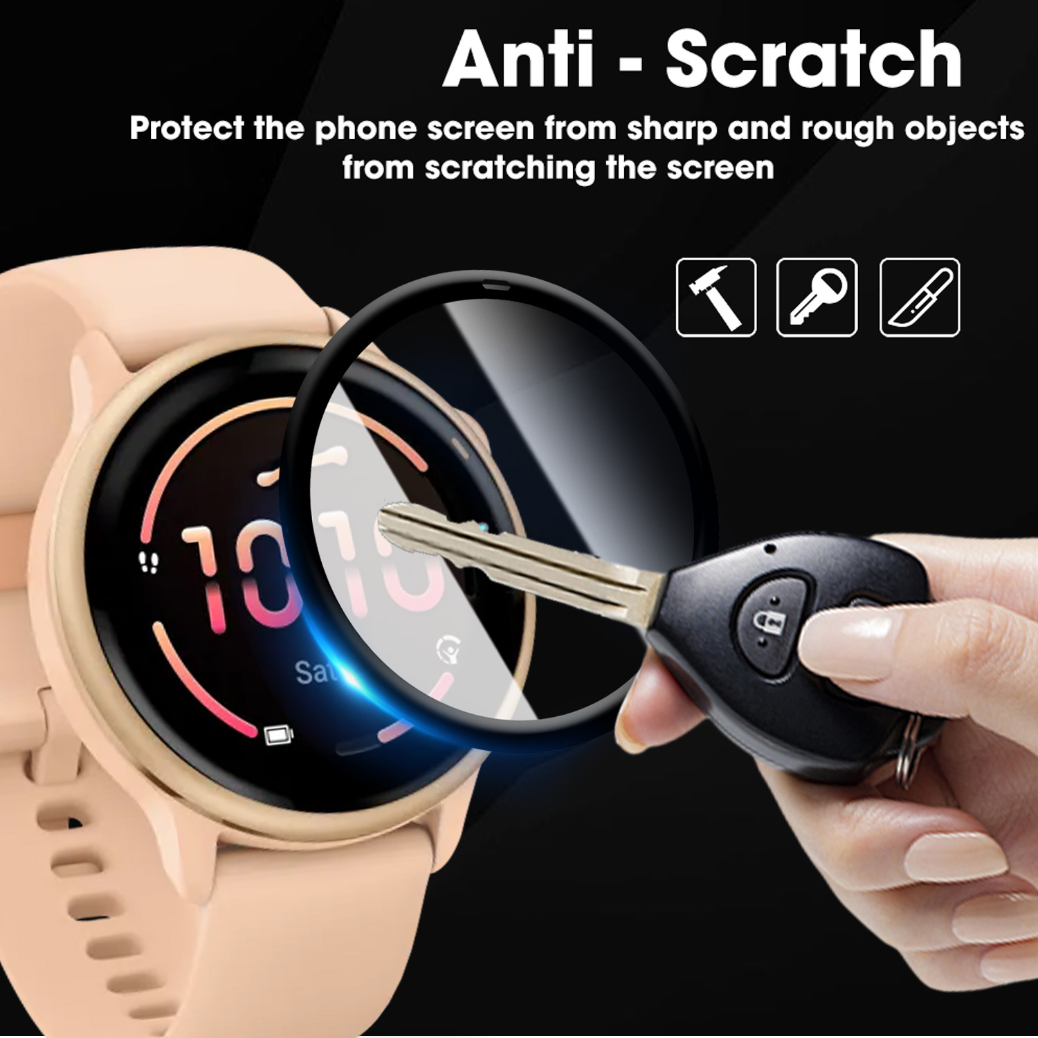 Curved Edge Screen - Garmin Vivoactive 6 için Esnek Ekran