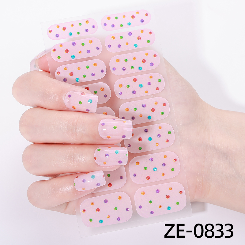Full Cover Adhesive - 16Tips Tam Kapak Tırnak Etiket Renkli