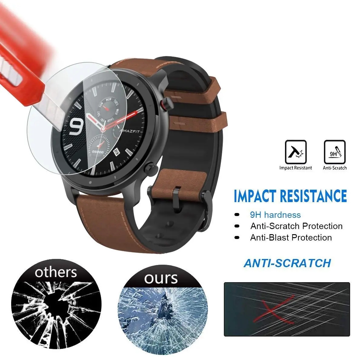 9H Temperli Cam Filmi Amazfit  - Smartwatch Screen Film incelemesi ve fiyatı